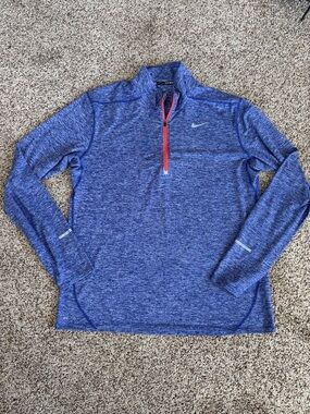 Nike Men’s Blue Quarter-Zip Performance Pullover. Size Large